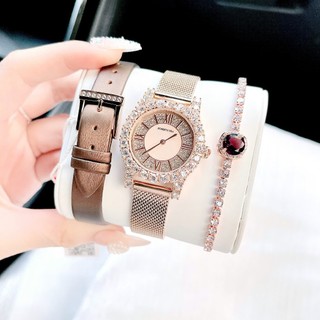 Set 3 Sản Phẩm Đồng Hồ Nữ Roberto Era Chính Hãng Vàng Hồng Máy Quartz (Pin) Full Box