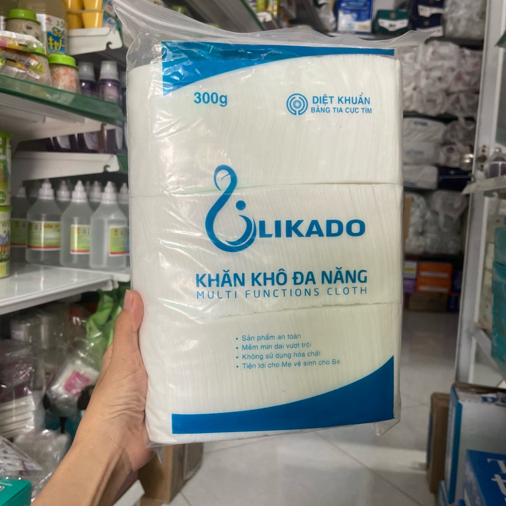 khăn khô Likado , khăn khô đa năng 300g dùng cho mẹ và bé tiện lợi