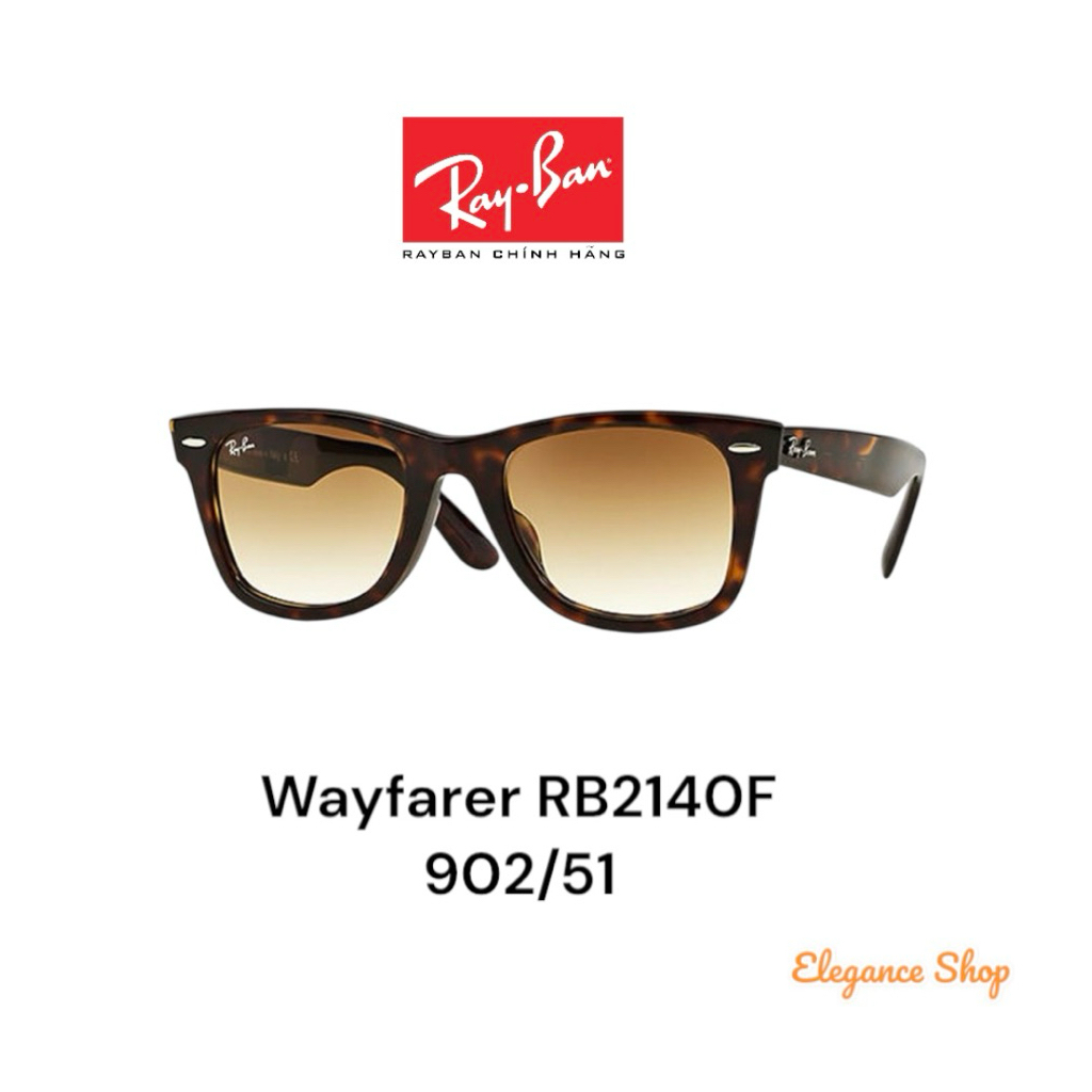 [Chính hãng] Kính RayBan Unisex Wayfarer RB2140F 902/51 Brown Gradient