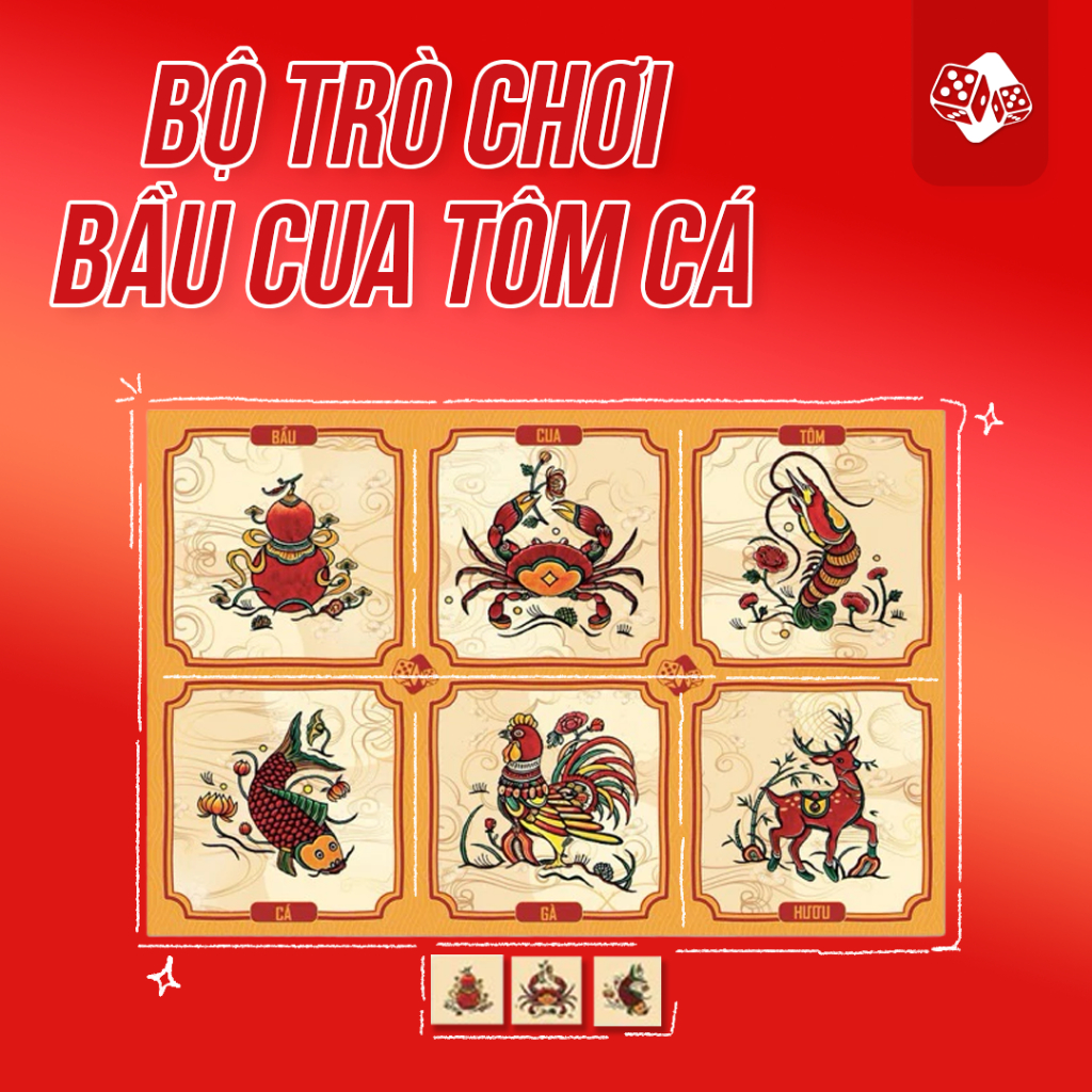 BỘ TRÒ CHƠI BẦU CUA TÔM CÁ - CAO CẤP - CỨNG CÁP TOPBOARDGAME