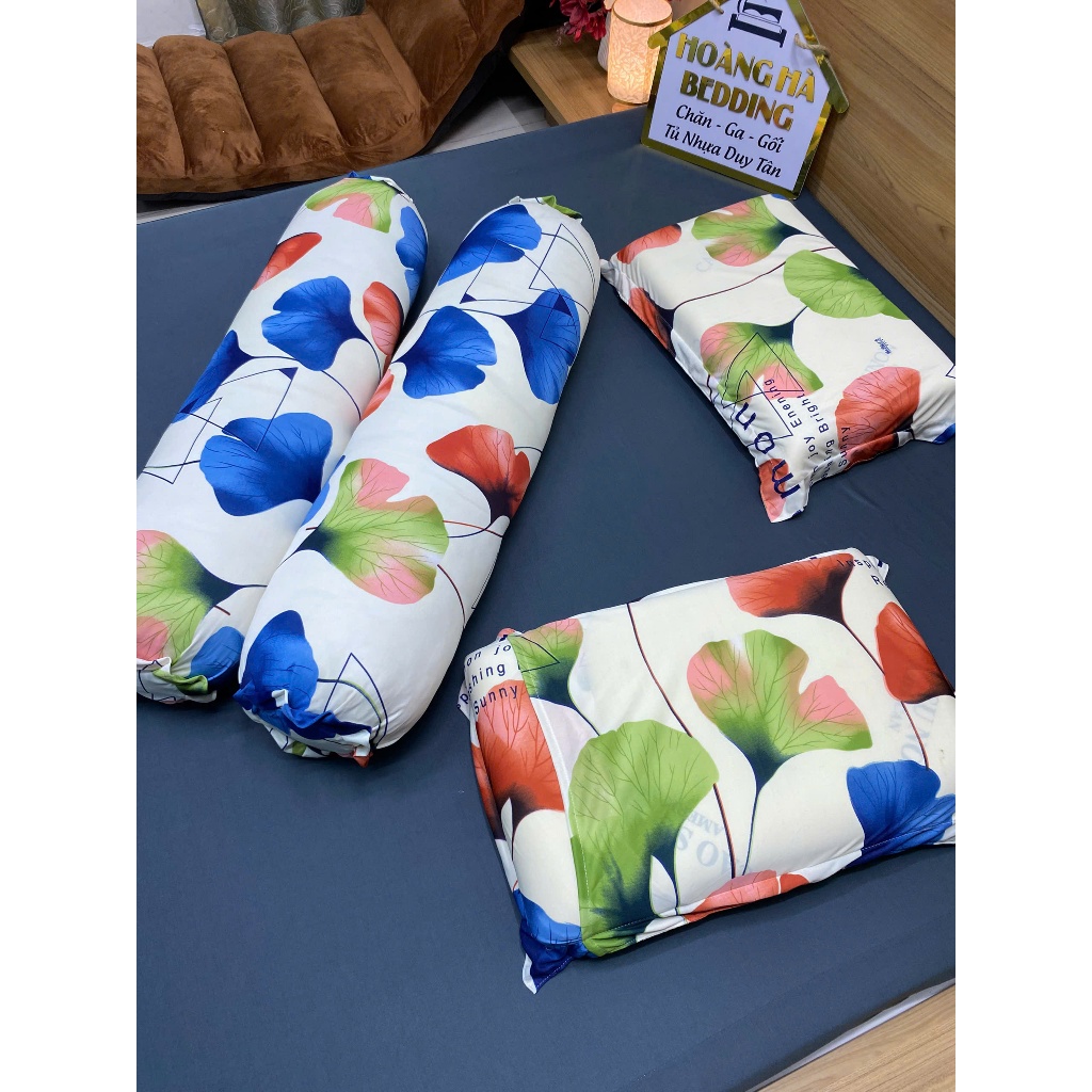 Combo 4 vỏ gối gồm (2 vỏ gối đầu dạng tách miệng, 2 vỏ gối ôm khóa kéo), vải thun lạnh, không bao gồ