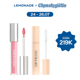 Combo Son tint bóng Lemonade Mirror Mirror Water Tint 4g và Son lót dưỡng đầy môi LEMONADE Lip Filler 4.5g