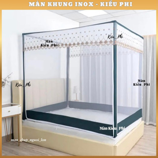 Màn chụp khung vuông không khoan tường - mùng chụp thông minh khung vuông người lớn chống muỗi Kiều Phi