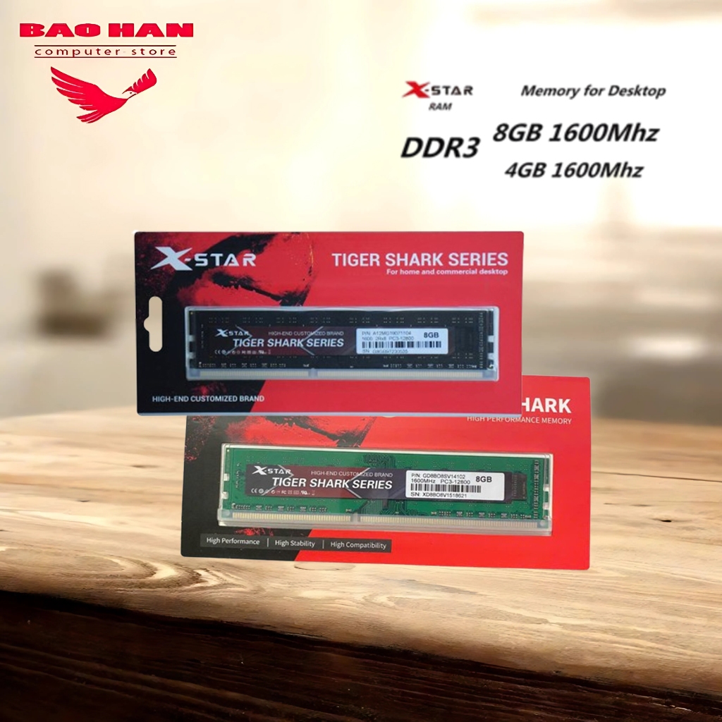 RAM XSTAR Black 8GB (1x8GB) DDR3 Bus 1600Mhz new bh 36 tháng đổi mới