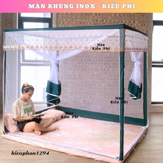 Mùng khung hộp không khoan tường Kiều Phi - Màn ngủ chống muỗi khung vuông cao cấp xếp gọn