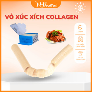 Vỏ xúc xích collagen, vỏ colagen làm trứng nướng vỏ collagen làm lạp xưởng  đường kính ống 21/23/24/25/26/27/28mm