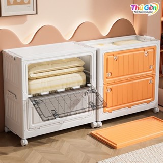  Hộp nhựa đựng quần áo hộp đựng đồ chơi gấp gọn có nắp lật dung tích lớn 