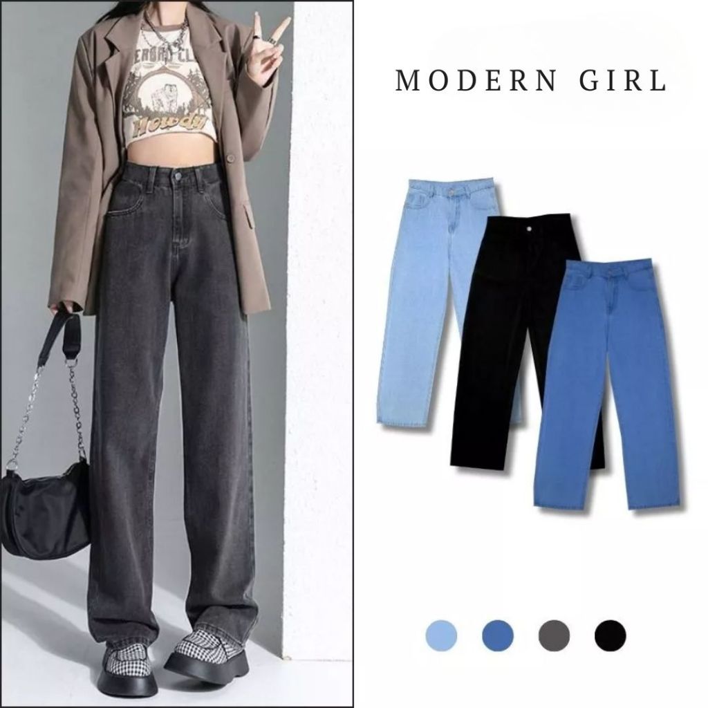 Quần jean baggy nữ MG, Quần bò baggy nữ ống xuông rộng top xu hướng