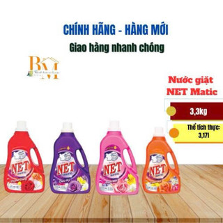  Nước giặt NET Matic Chai 3.3Kg Với Hương Hoa Diệu kì  Đam Mê  Cuốn Hút Và Duyên Dáng 