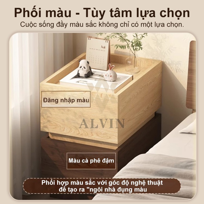 ALVIN Tủ Đầu Giường Có Ngăn Khoá - Để Đầu Giường Nhiều Kiểu Dáng Sang Trọng Chất Liệu Gỗ MDF Cao Cấp | BigBuy360 - bigbuy360.vn