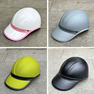 Mũ bảo hiểm Lưỡi Trai Đai Da cho nam nữ,nón bảo hiểm thời trang nửa đầu có khoét sau buộc tóc cho nữ