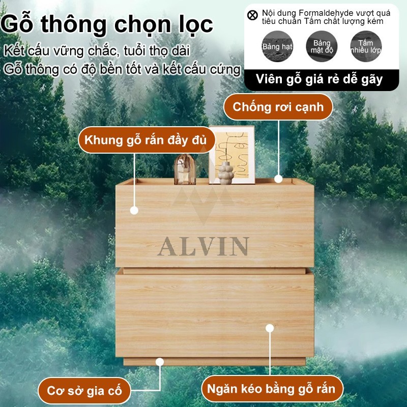 ALVIN Tủ Đầu Giường Có Ngăn Khoá - Để Đầu Giường Nhiều Kiểu Dáng Sang Trọng Chất Liệu Gỗ MDF Cao Cấp | BigBuy360 - bigbuy360.vn