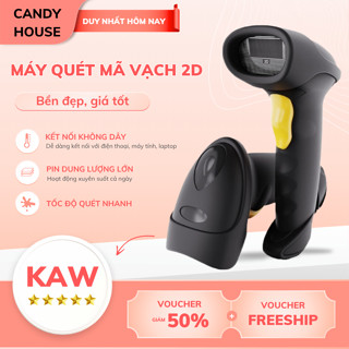 Máy Quét Mã Vạch 2D KAW Kết Nối Bluetooth 5.0 Đầu Đọc Mã Vạch Đa Tia, Quét Cực Nhạy Và Chính Xác