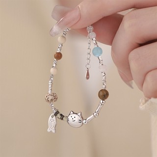 Lắc tay bạc Mèo cá mix đá Lắc tay Tiệm bạc 21Centimeters 
