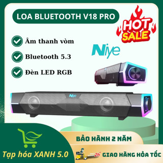 Loa Máy Tính Bluetooth LED RGB Niye V18 Tích Hợp Micro, Âm Thanh Vòm 360, Nghe Nhạc, Chơi Game