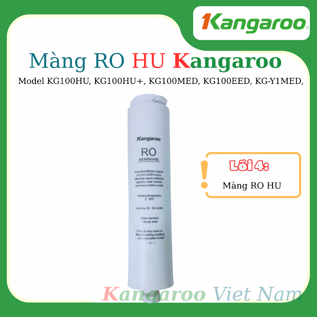 Màng RO Membrane KANGAROO Dòng Đúc Cắm Nhanh HU Model KG100HU, KG100HU+, KG100MED, KG100EED, KG-Y1ME