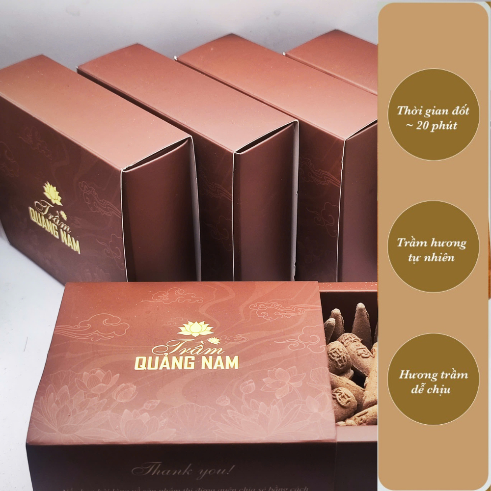 Nụ trầm hương, hộp giấy 38 nụ trầm hương Quảng Nam, Nụ Trầm khói ngược hương trầm tự nhiên dễ chịu