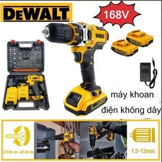⭐HÀNG SẴN KHO⭐🔥DeWALT Máy Khoan Impact Không Dây kèm 2 pin Truyền Động Vít Không Dây Công Suất Mạnh kèm Hộp Đựng 💪