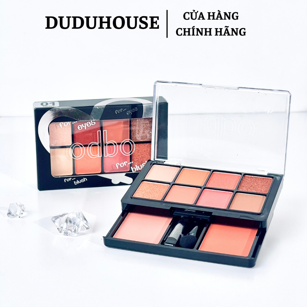 Phấn mắt ODBO 2 Tầng với 8 ô + 2 phấn má