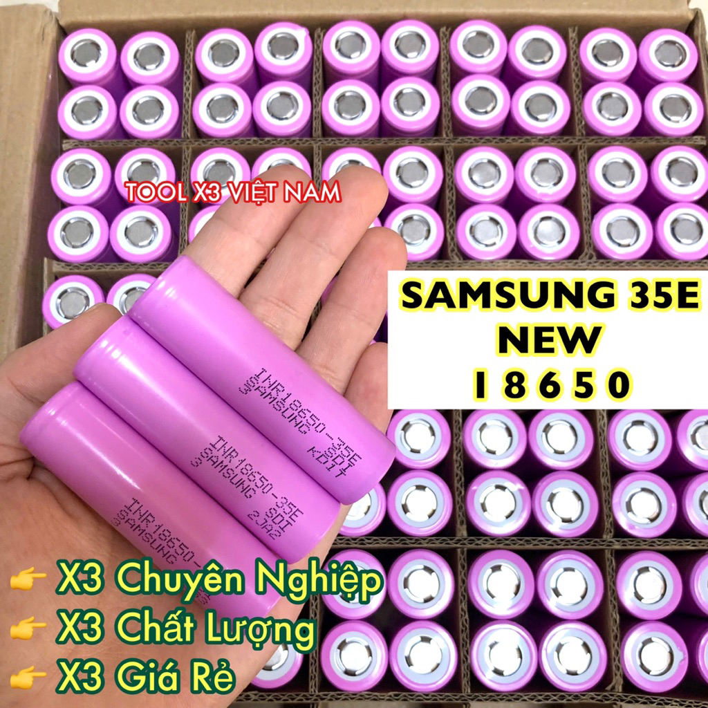 [18650 - New] Pin Samsung 35E dung lượng 3500mAh xả 10A (ToolVN)