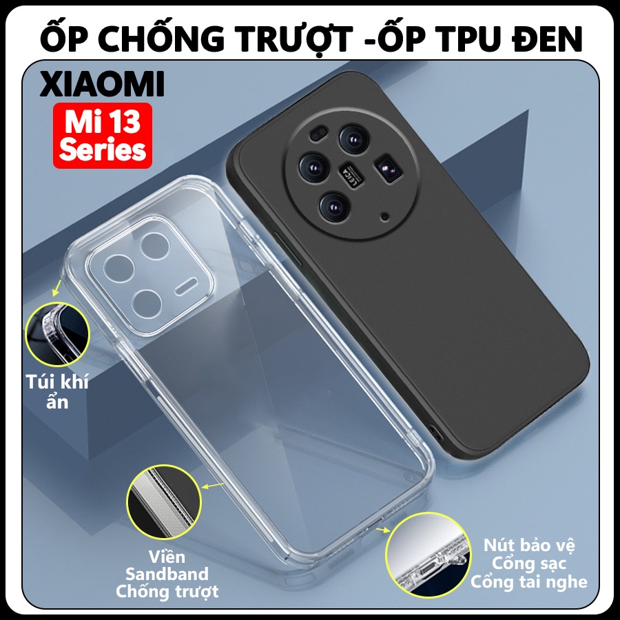 Ốp lưng Xiaomi Mi 13 Pro/ 13T Pro/ 13/ 13 Ultra/ 13 Lite 5G Chống trượt,Chống Sốc,Trong Suốt,Bảo vệ 