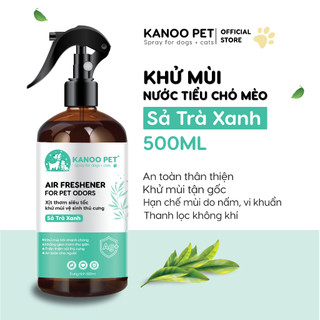  Xịt khử mùi nước tiểu chậu cát chó mèo Kanoo Pet - Sả Chanh Trà Xanh 500ml 