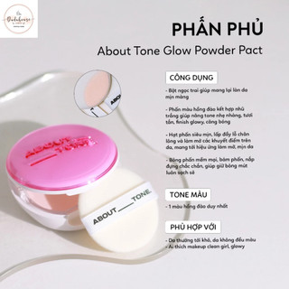 Phấn Phủ Nén About Tone Blur Limited Purple Edition, Glow, Air Fit Powder Pact 9g Duduhouse