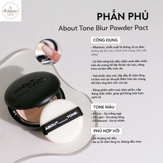 Phấn Phủ Nén About Tone Blur Limited Purple Edition, Glow, Air Fit Powder Pact 9g Duduhouse