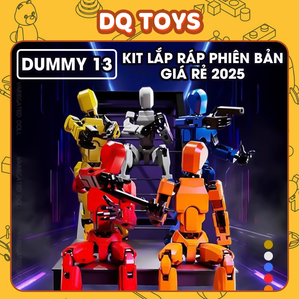 Mô Hình Mô hình DUMMY 13 Robot Action Figure khớp cử động linh hoạt kèm phụ kiện vũ khí và bàn tay c