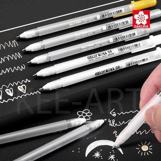   Kee-art  Gel bút trắng Sakura Gelly Roll White XPGB 50 0.8mm 0.5 1.0mm 
