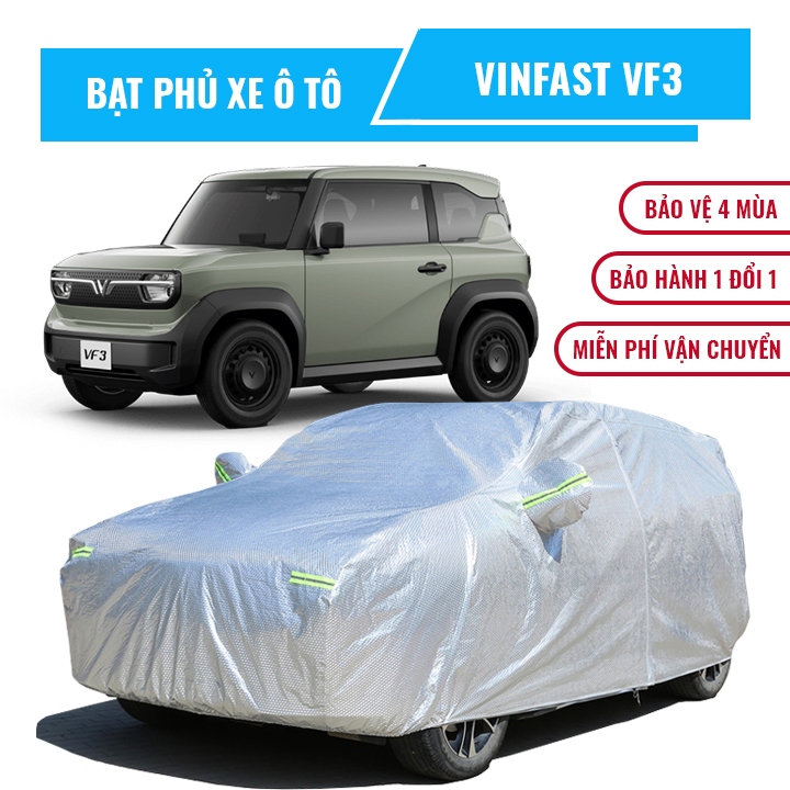 Bạt phủ xe ô tô 5 chỗ VinFast VF 3 chất liệu vải cao cấp che nắng mưa chống bụi bẩn - 2S
