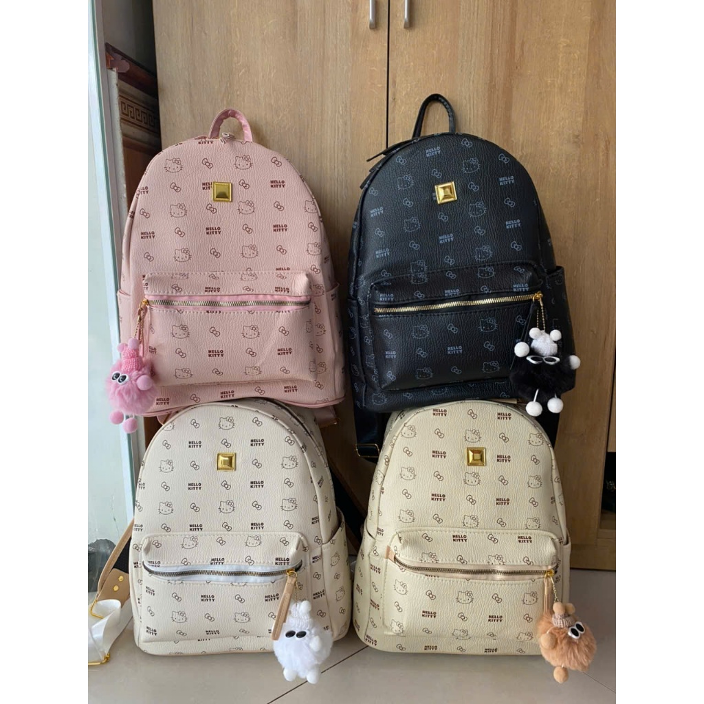 Balo đi học hello kitty size 40, balo da pu chống nước (ảnh chụp thật) để vừa atlat, a4, laptop💥💖