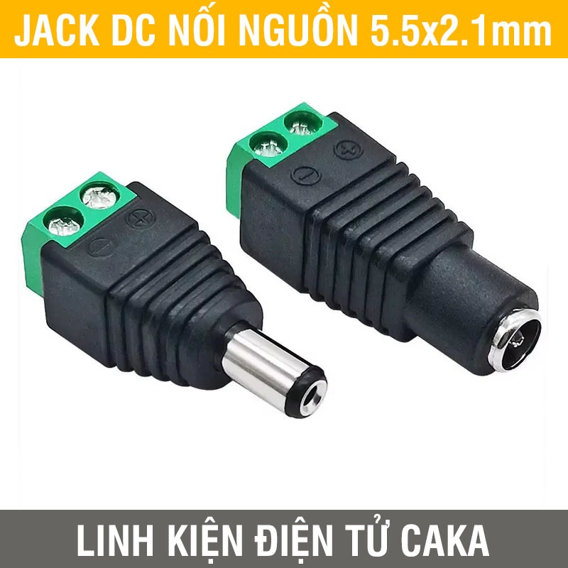 Jack Nguồn DC 12V Đực Cái 2.1x5.5mm – Dùng Cho LED, Camera, DIY