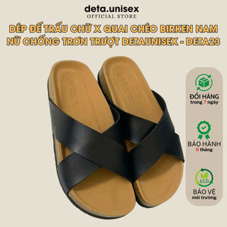 Dép đế trấu chữ x quai chéo birken nam nữ chống trơn trượt Detaunisex - DETA23