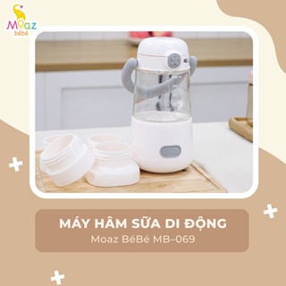 [CHÍNH HÃNG] Máy hâm sữa di động Moaz BéBé MB-069 - Tặng 4 cổ nối, pin 9000mAh, hâm không cần nước