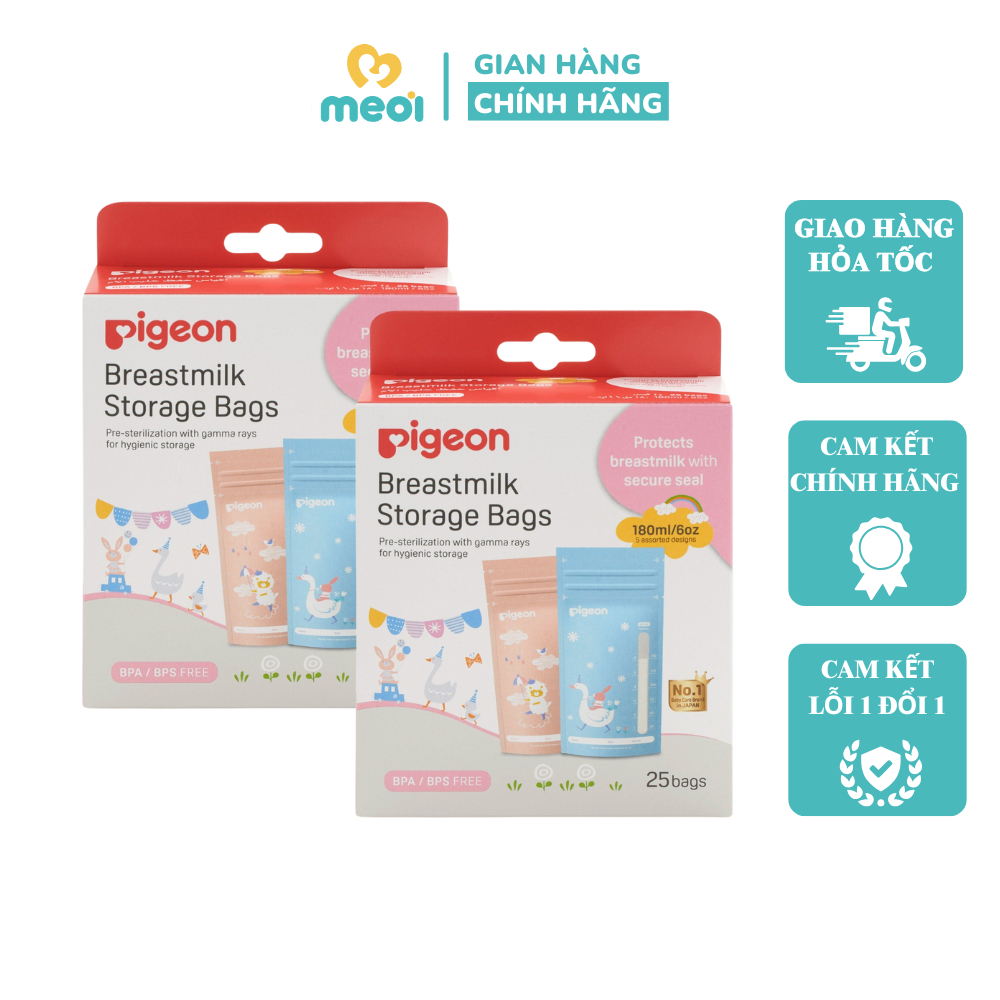 Túi trữ sữa Pigeon 180ml (Hộp 25 túi)