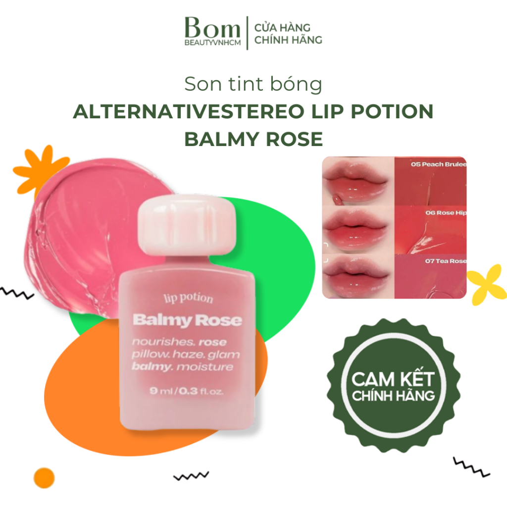 Son Tint Thuần Chay Má Môi Alternativestereo Lip Potion Balmy Rose 9g (05/2027)