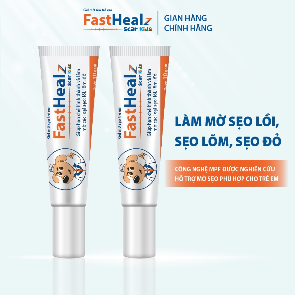 Combo 2 tuýp gel mờ sẹo Fasthealz scar kids 12g - Hỗ trợ làm mờ sẹo lồi, sẹo lõm, sẹo rỗ, sẹo đỏ cho