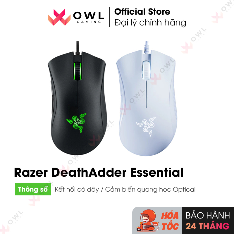 Chuột gaming Razer DeathAdder Essential Black/ White (Hàng chính hãng)