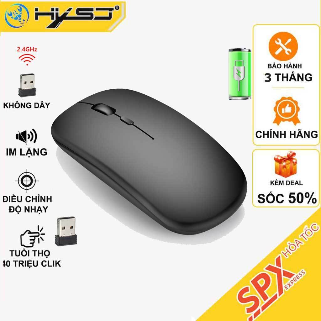 Chuột ko dây sạc pin siêu mỏng 2.4GHz HXSJ M101 ko gây tiếng ồn sạc 1 lần dùng 1 tuần cho Laptop PC | BigBuy360 - bigbuy360.vn