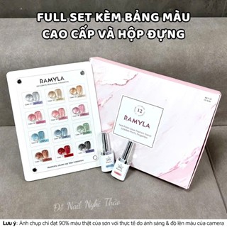 Set mắt mèo ánh trăng cực quang Ramyla 12 màu kèm bảng màu (Set) làm móng học nail