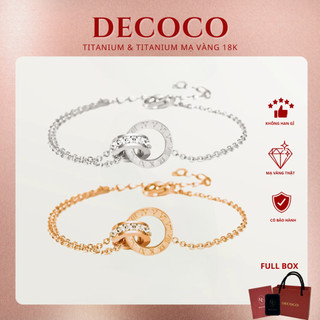  Vòng tay lắc tay Timeless DECOCO vòng tròn vô cực titan không đen gỉ   kèm Túi giấy + Hộp + Thiệp   