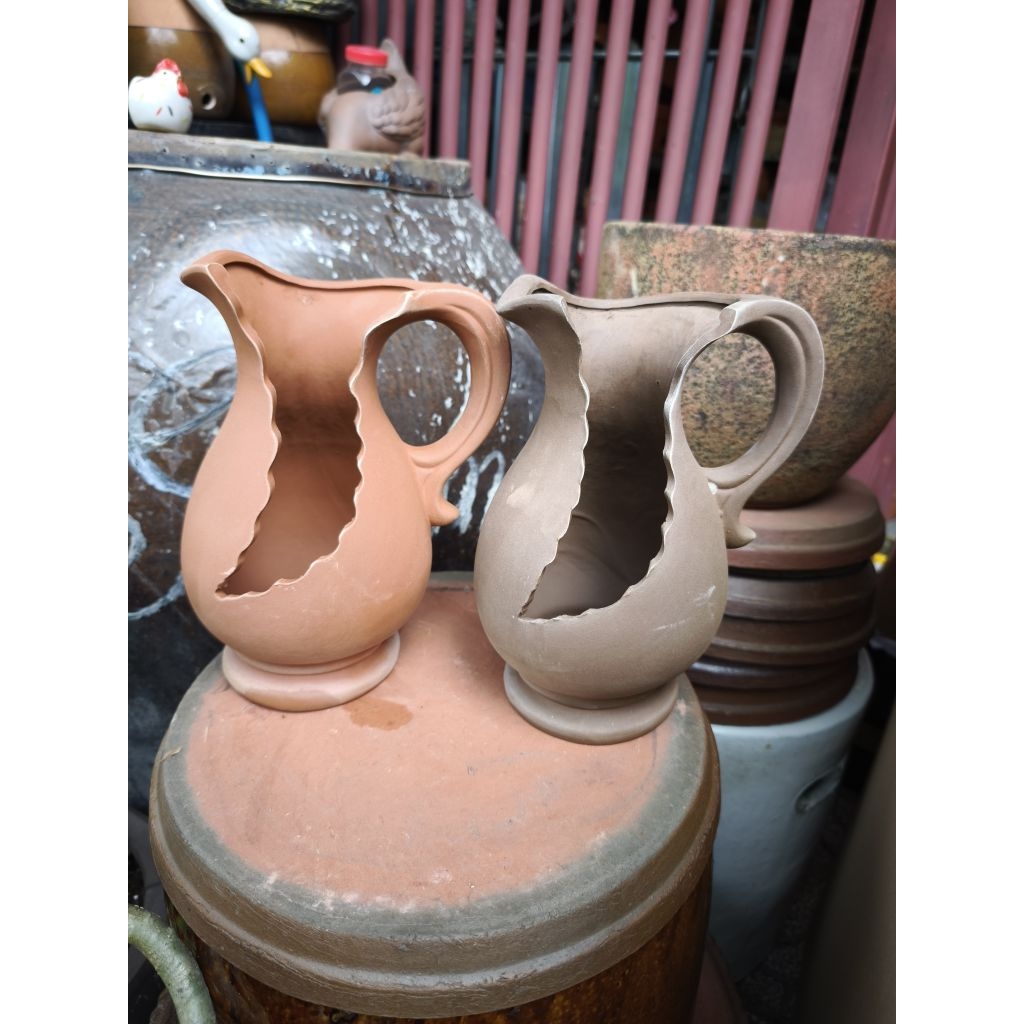 Chậu đất nung - chậu bình sữa xẻ (mới) cao 24cm