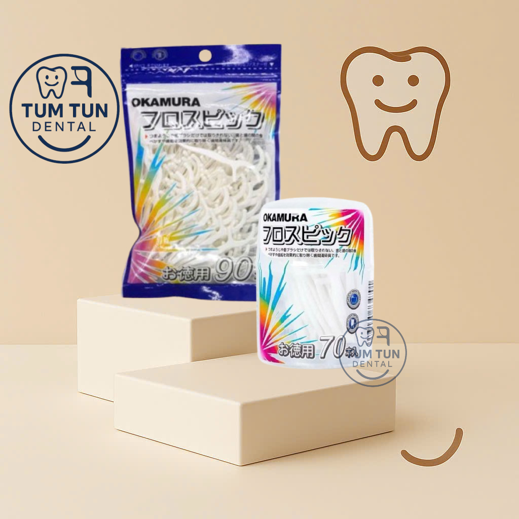 Okamura Combo Tăm Chỉ Nha Khoa Okamura 90 Cây Hộp 70 Cây