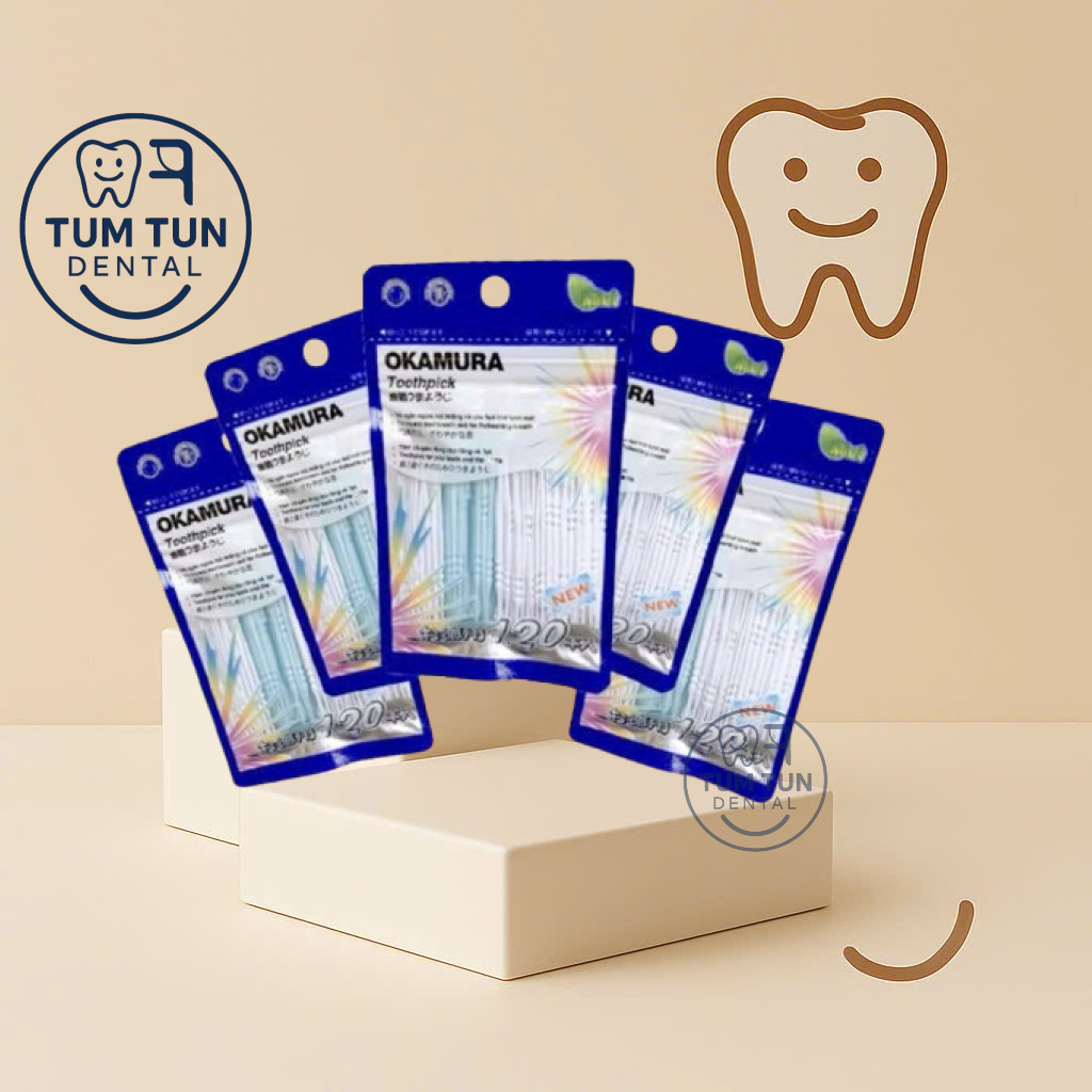 Okamura Combo 5 Gói Tăm Nhựa cao cấp Okamura Nhật Bản (gói 120 cây)