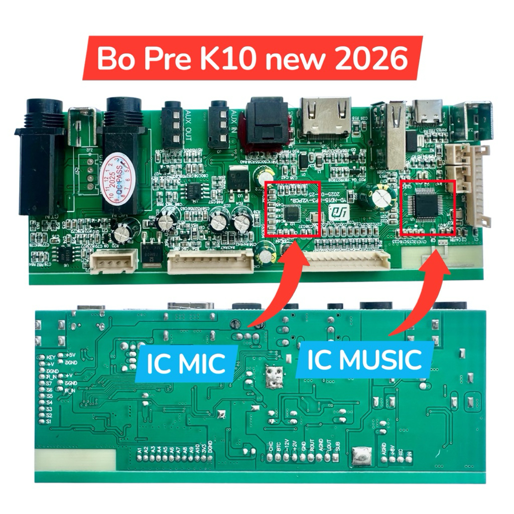 Bo pre k10 pro, bo pre kèm mặt control k10, dòng mạch mới 2 IC