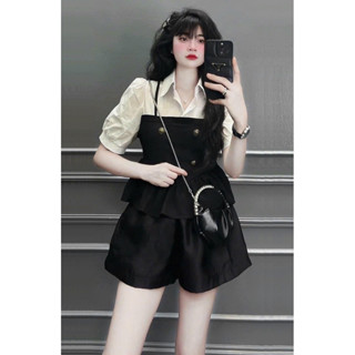 Áo 2 dây dáng peplum cúc vàng bigsize 60-90kg chất Twill mát nhẹ – che bụng, hack dáng cực xinh | LanBigsize