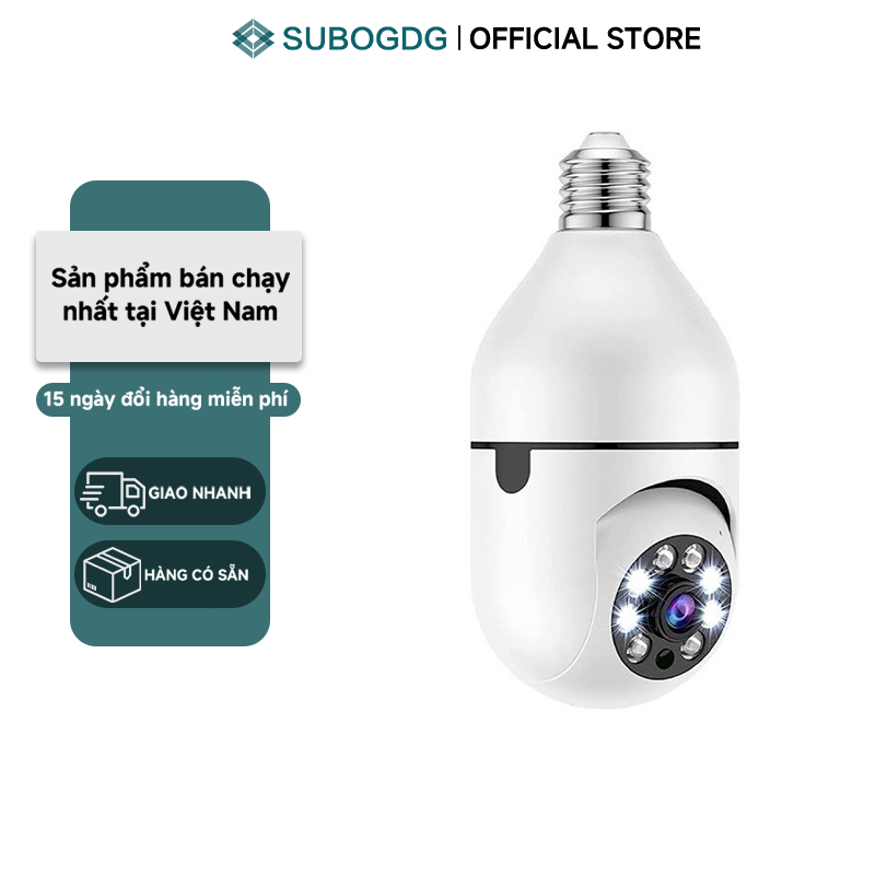 SUBOGDG   Camera Wifi   LED Đuôi Bóng Đèn Xoay 360 Độ 5.0Mps - 1080P-camera bóng đèn-camera 360 độ-c