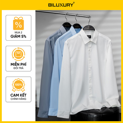 [T8_ĐỒNG GIÁ 369K] Áo Sơ Mi Nam Dài Tay 9SMDB547 Biluxury Form Slimfit Cao Cấp Tôn Dáng Chống Nhăn Bền Màu