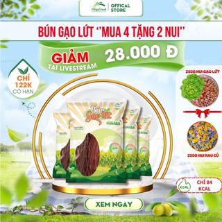 [COMBO SIÊU HỜI] Bún gạo lứt Oligaba [Mua 4 tặng 2 nui 250g], ăn thực dưỡng, tiểu đường, ăn chay, healthy